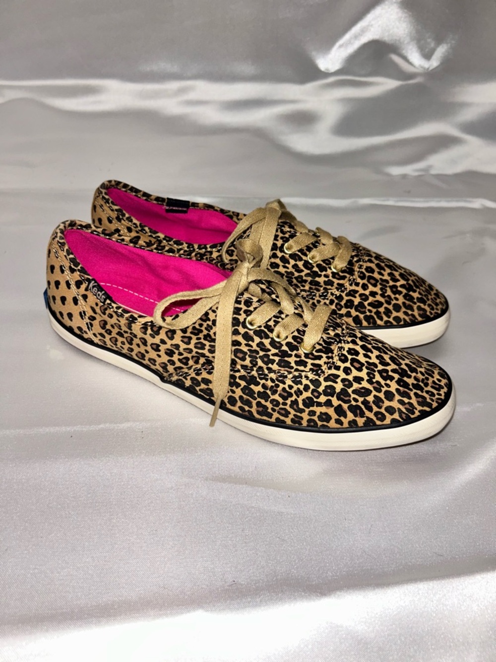 Keds Leopard Print Sneakers with Hot Pink Lining | EUC Size US 7.5 / EU 38 /UK5